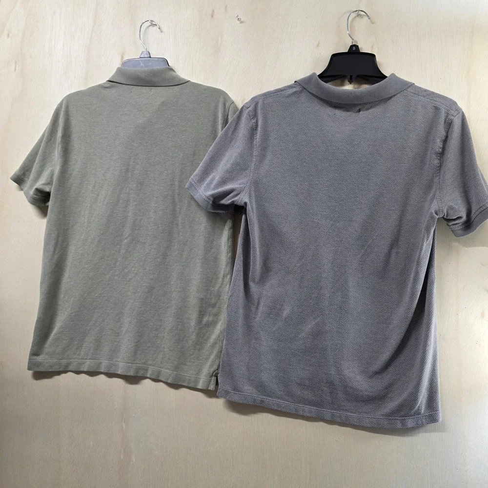Banana Republic Mens Luxury Touch Performance Polo Shirt Lot 2 Sage Green Grey M
